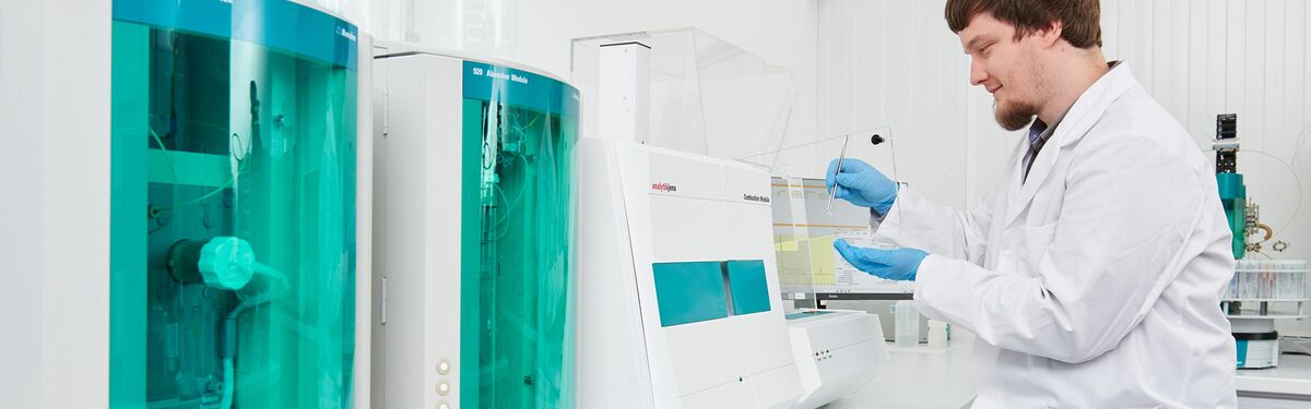 CIC analysis to determine the total fluorine content and to verify the absence of halogens