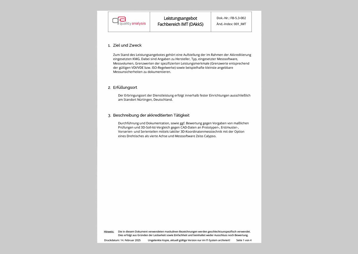 Leistungsangebot Fachbereich IMT (DAkkS)