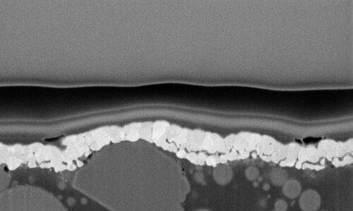 Darstellung des Schichtaufbaus eines Chip