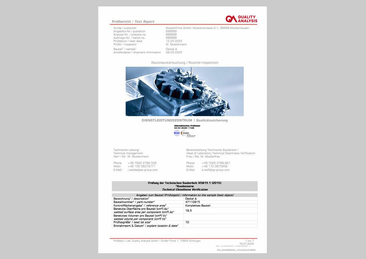 Test report cleanliness verification