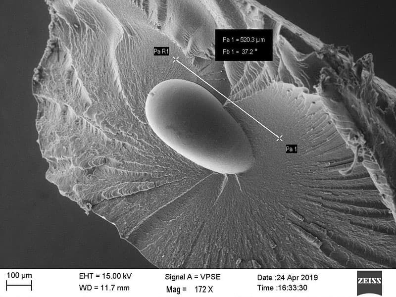 Damage analysis using scanning electron microscopy